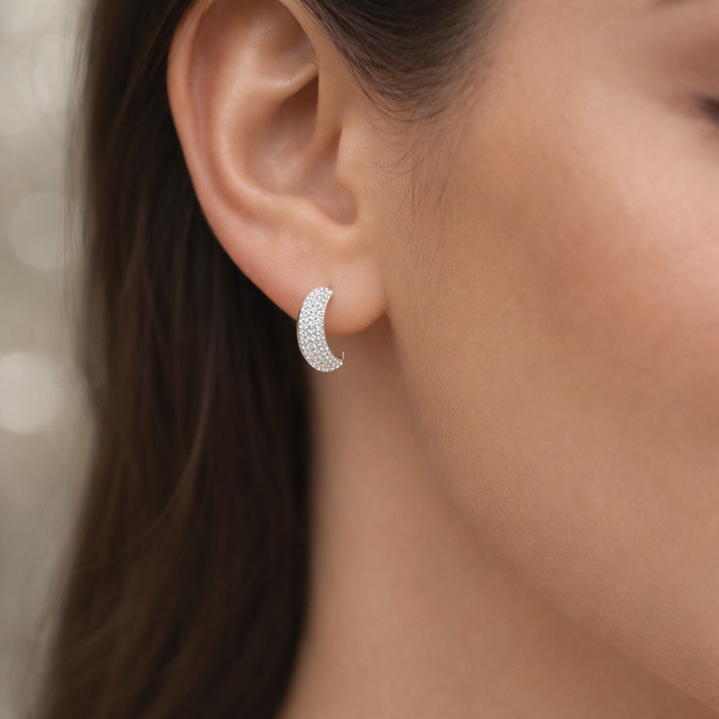 Semi Argolla Circones Pavé 16 mm
