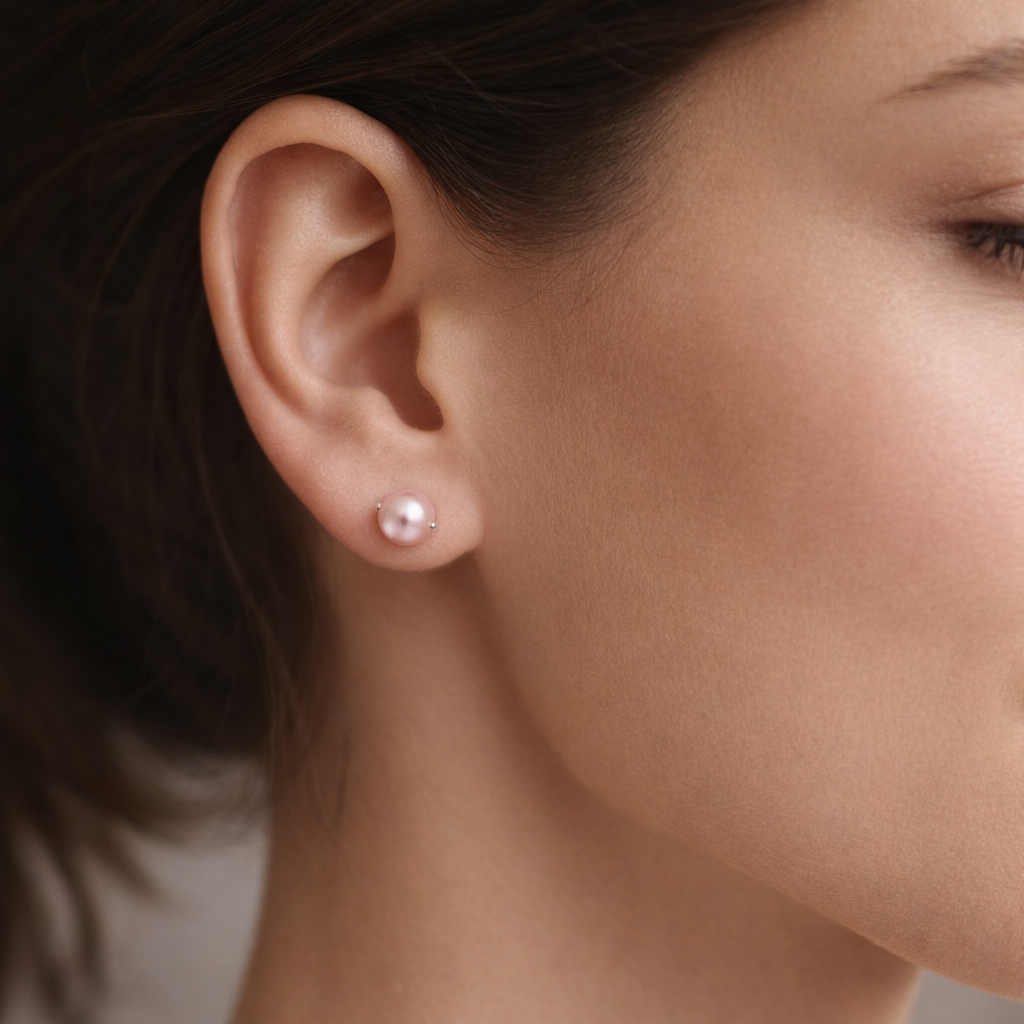 Aro Perla Achatada Rosada 10 mm