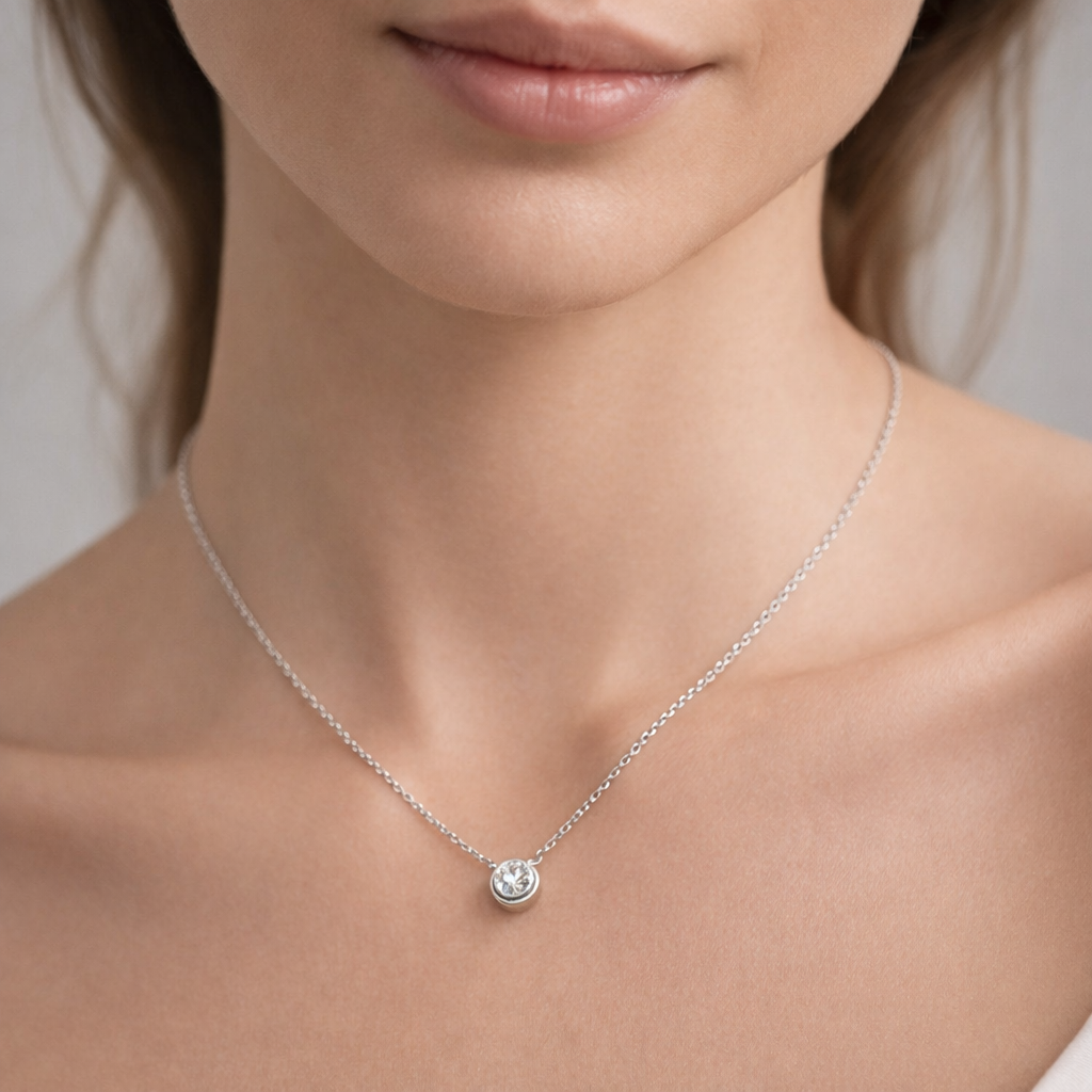 Collar Circón Punto de Luz 4 mm