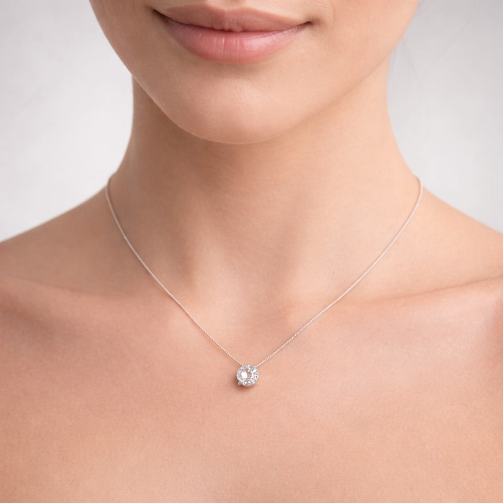 Collar Circón Punto de Luz 7 mm