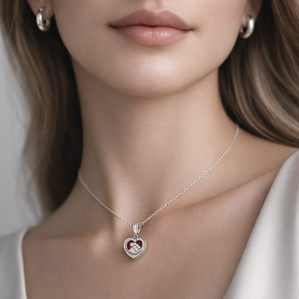 Colgante Corazón Familia Circones Cristal Swarovski® Rojo