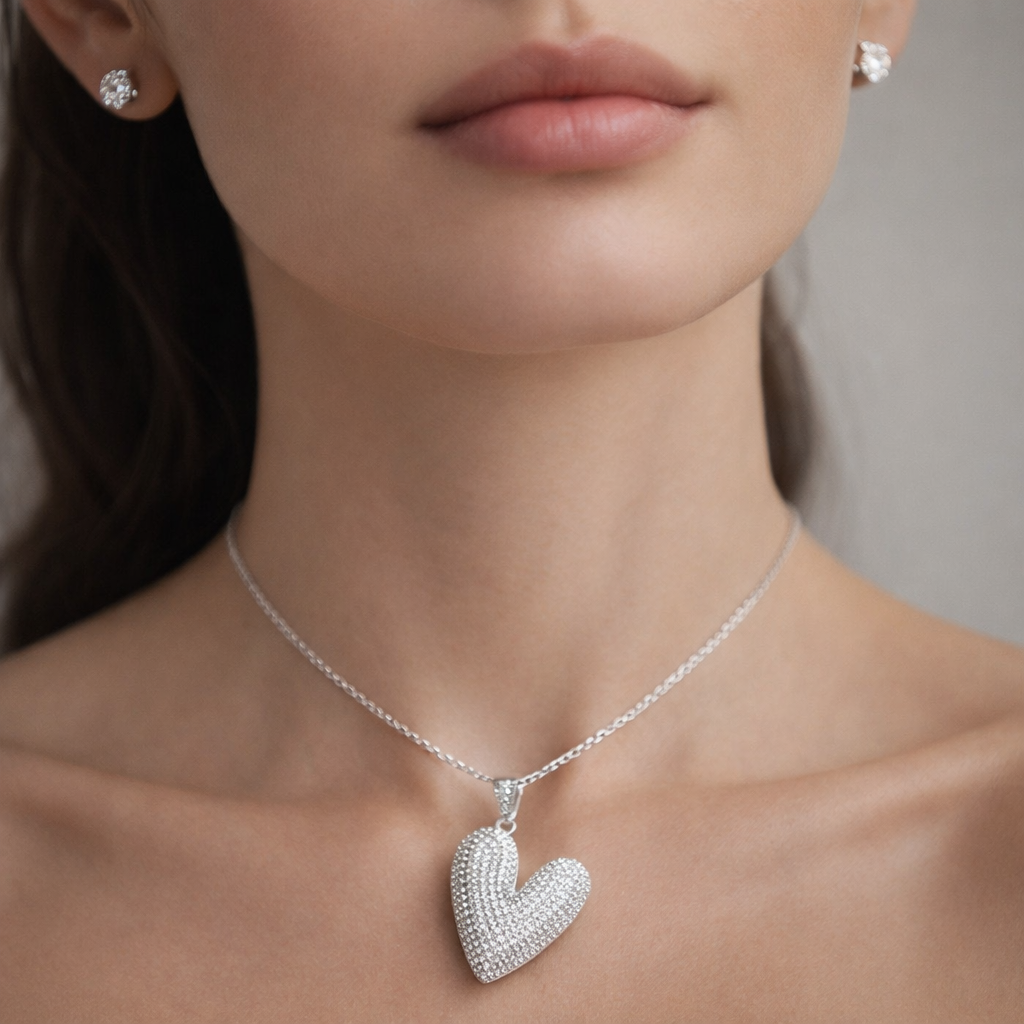Colgante Maxi Corazón Chunky Circones Pavé