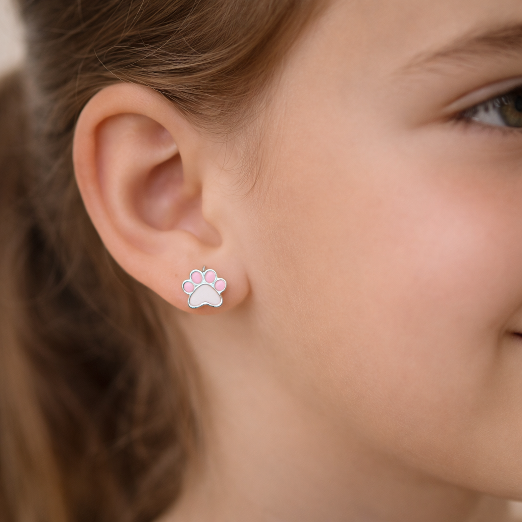 Piercing Flat Patita Esmaltado Rosa 6 mm