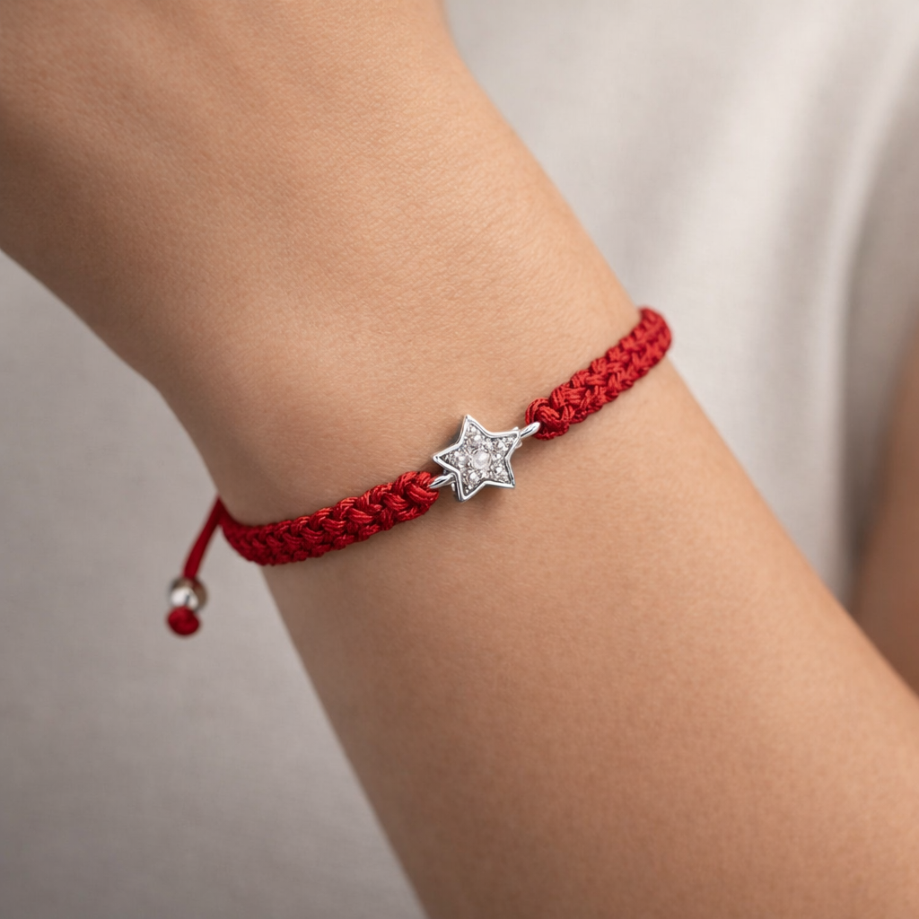 Pulsera Ajustable Hilo Rojo Estrella Circones