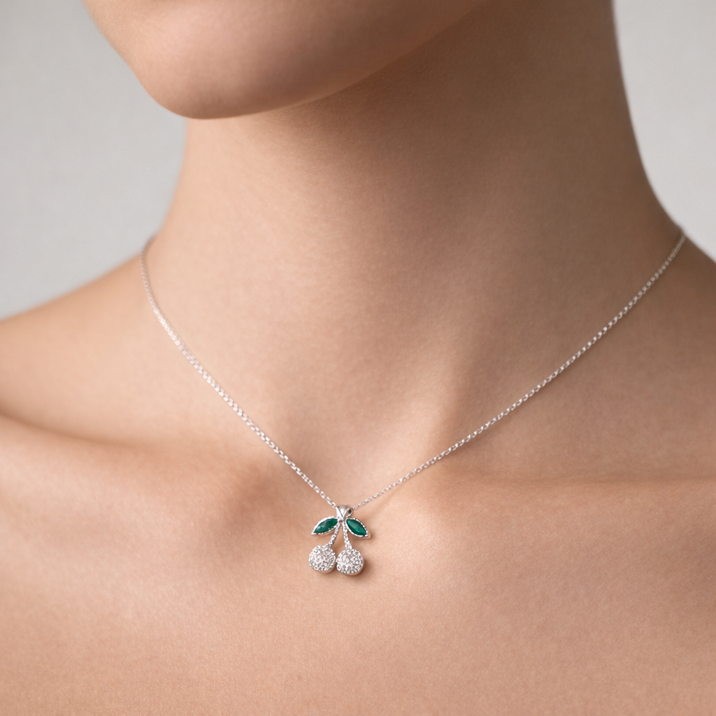 Collar Cereza Circones Esmeralda