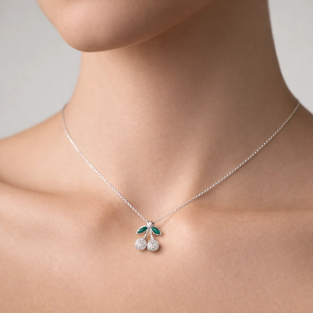Collar Cereza Circones Esmeralda