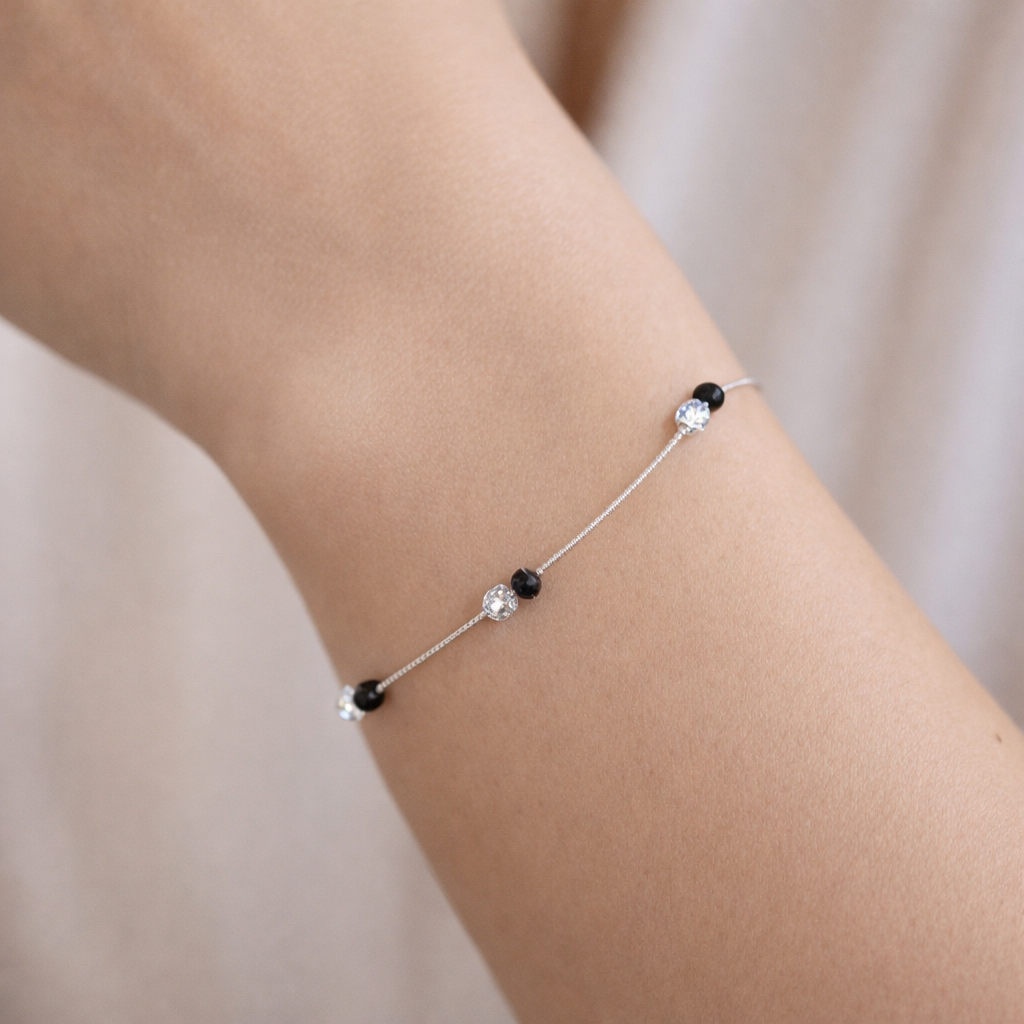 Pulsera Veneciana Cristales Ónix Tornasol