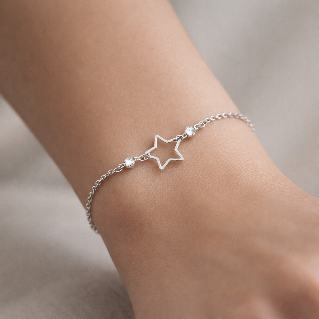 Pulsera Estrella Cristales Hecho con Swarovski® Rosado