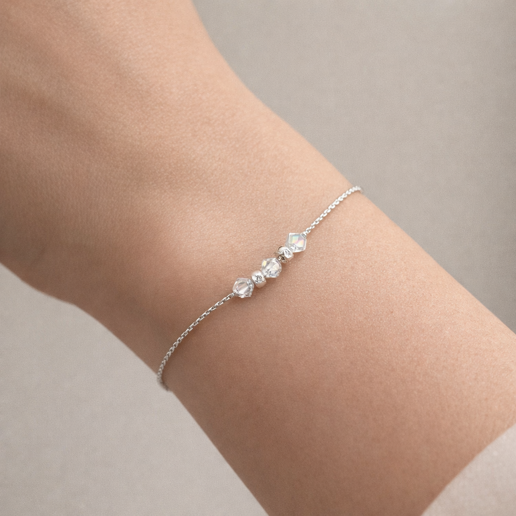 Pulsera Cobra Esferas Cristales Hecho con Swarovski® Tornasol