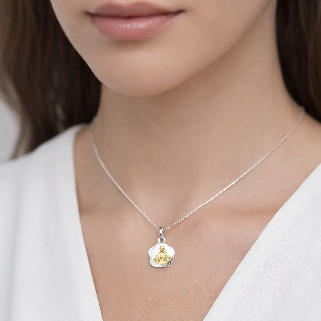 Colgante Sagrado Corazón de Jesús con Oro