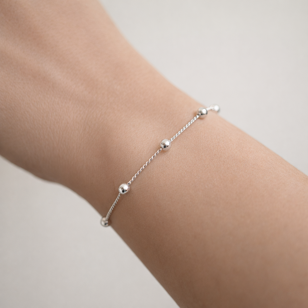 Pulsera Singapur con Esferas