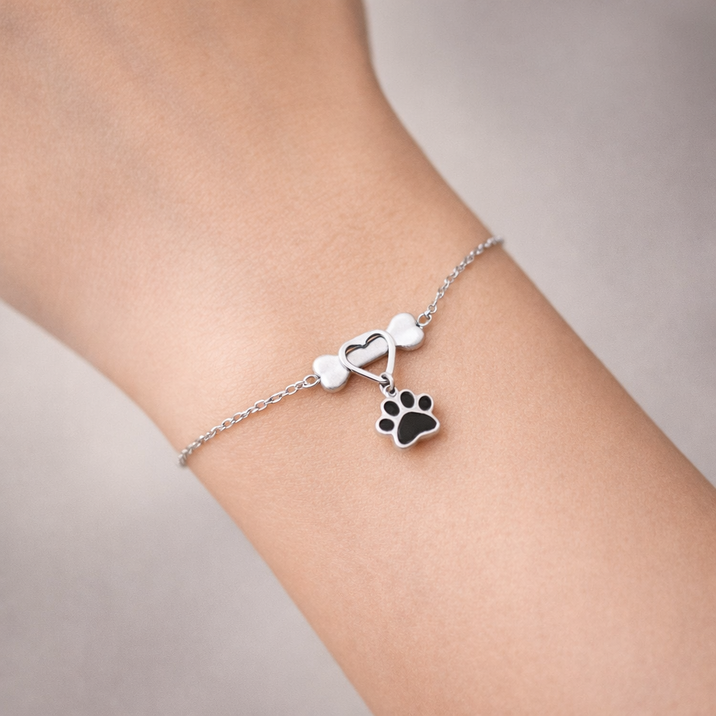 Pulsera Corazón Huesito Patita Esmaltada