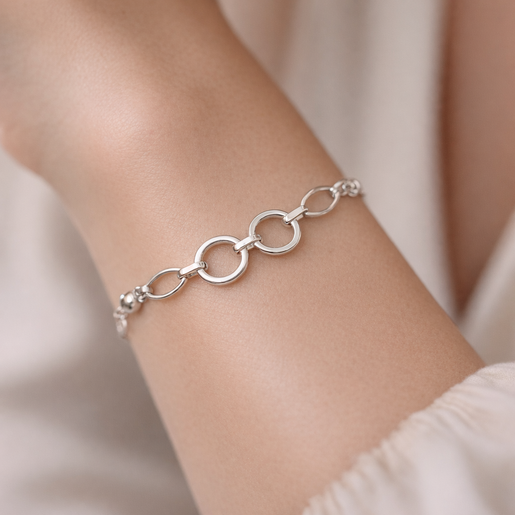 Pulsera Círculos Rombos Esferas