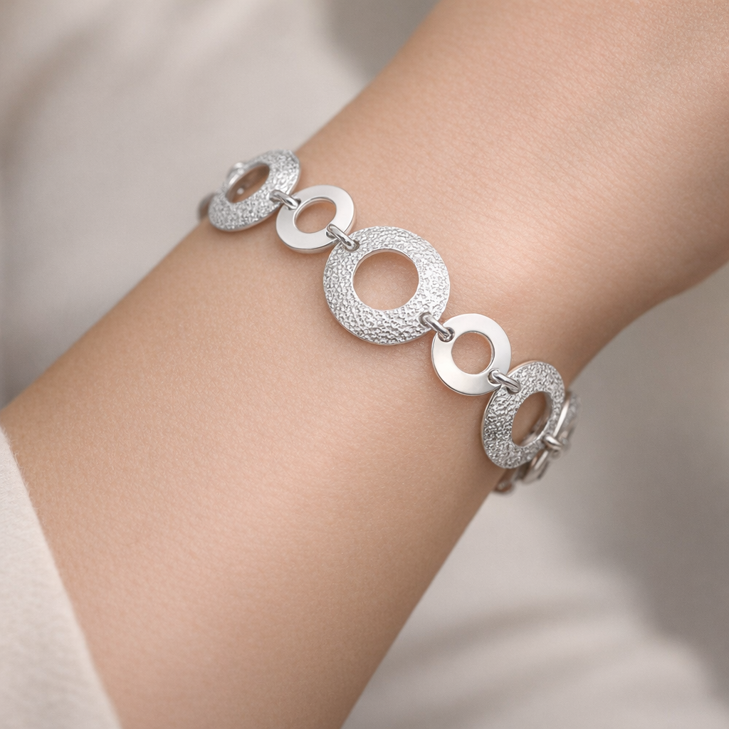 Pulsera Círculos Lisos Facetados