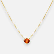 Collar Circón Punto de Luz Granate Naranja 4 mm