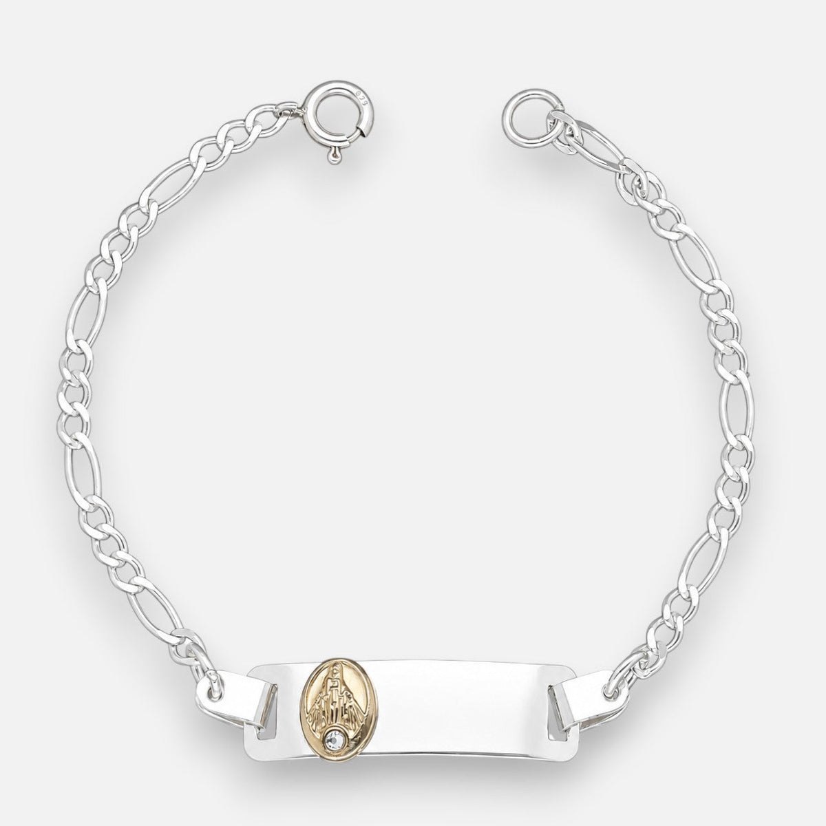 Pulsera Virgen de los Rayos Milagrosa en Oro Circón 15 cm