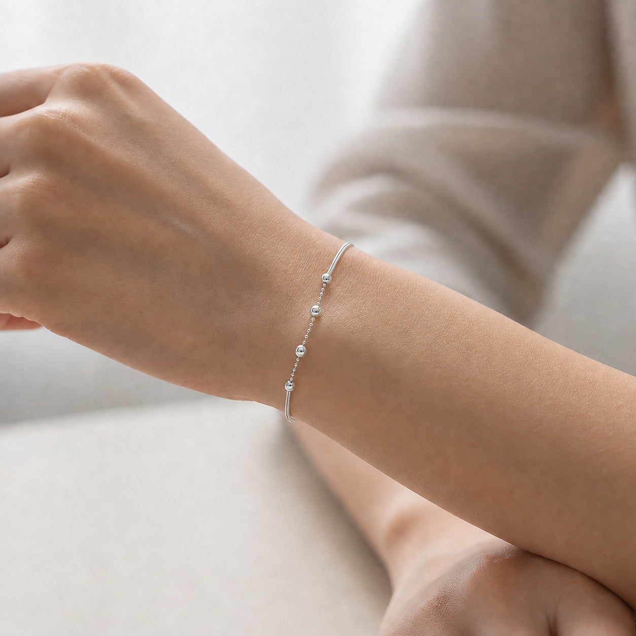 Pulsera Cola de Topo Doble Esferas