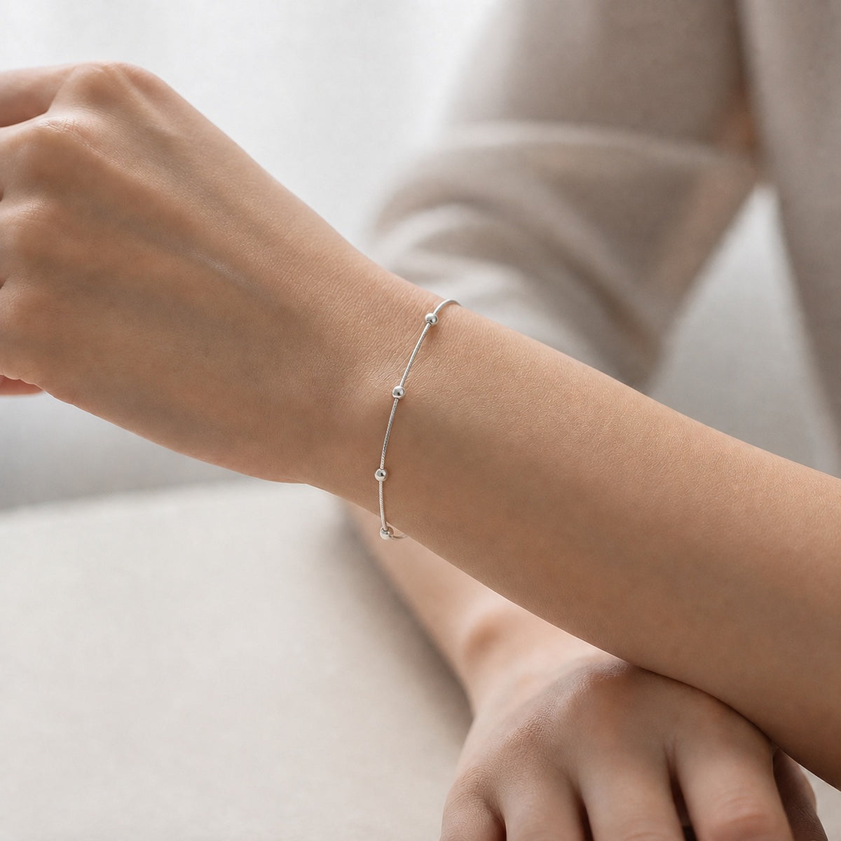 Pulsera Cola de Topo con Esferas