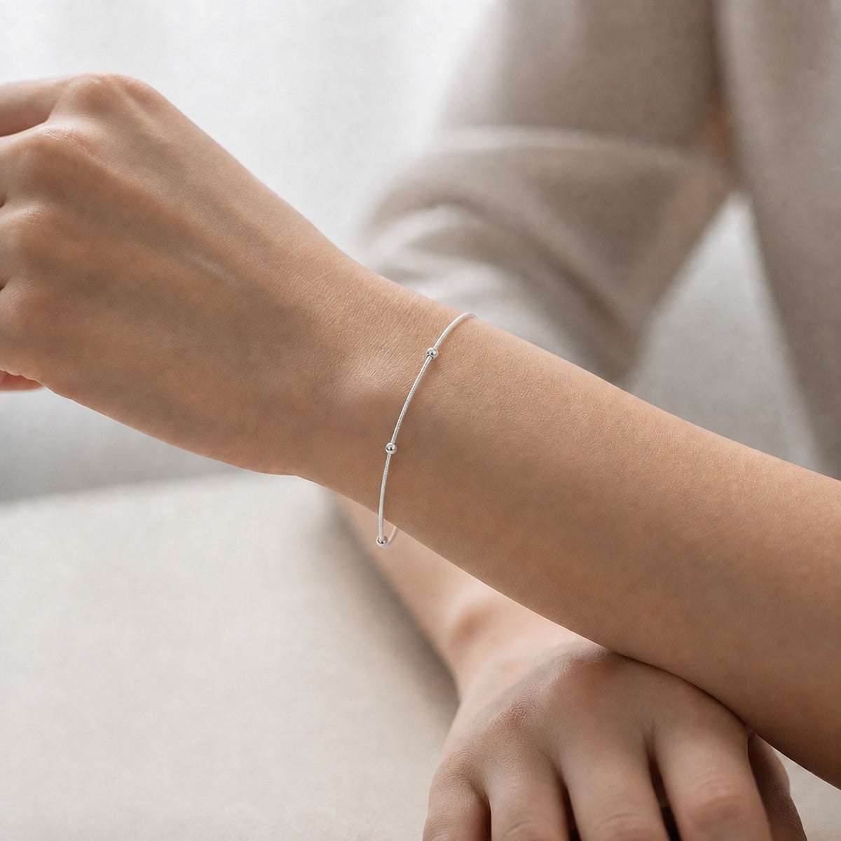 Pulsera Cola de Topo con Esferas