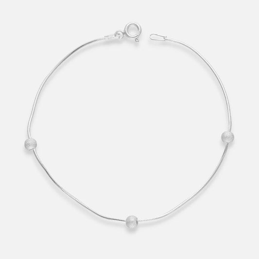 Pulsera Cola de Topo con Esferas Satinadas