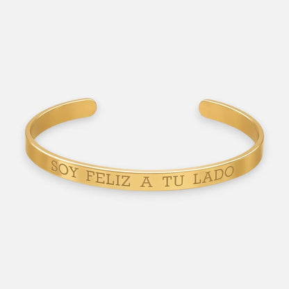 Esclava Para Grabar Bañada en Oro