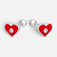 Aro con Tope Corazón Esmaltado Circón