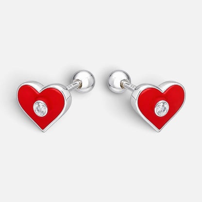 Aro con Tope Corazón Esmaltado Circón