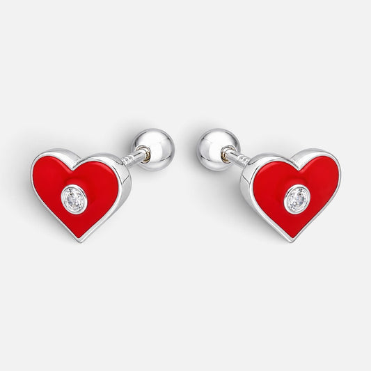 Aro con Tope Corazón Esmaltado Circón