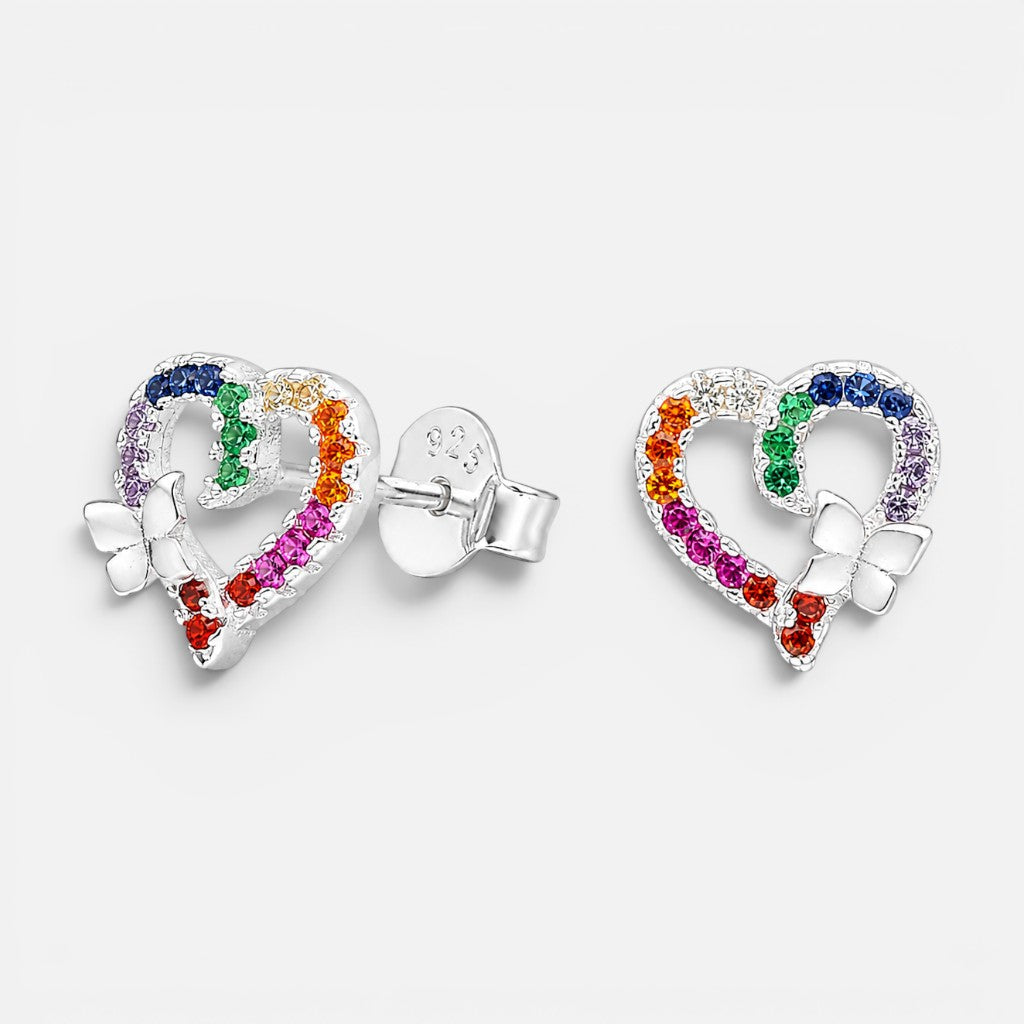 Aro Corazón Mariposa Circones Multicolor