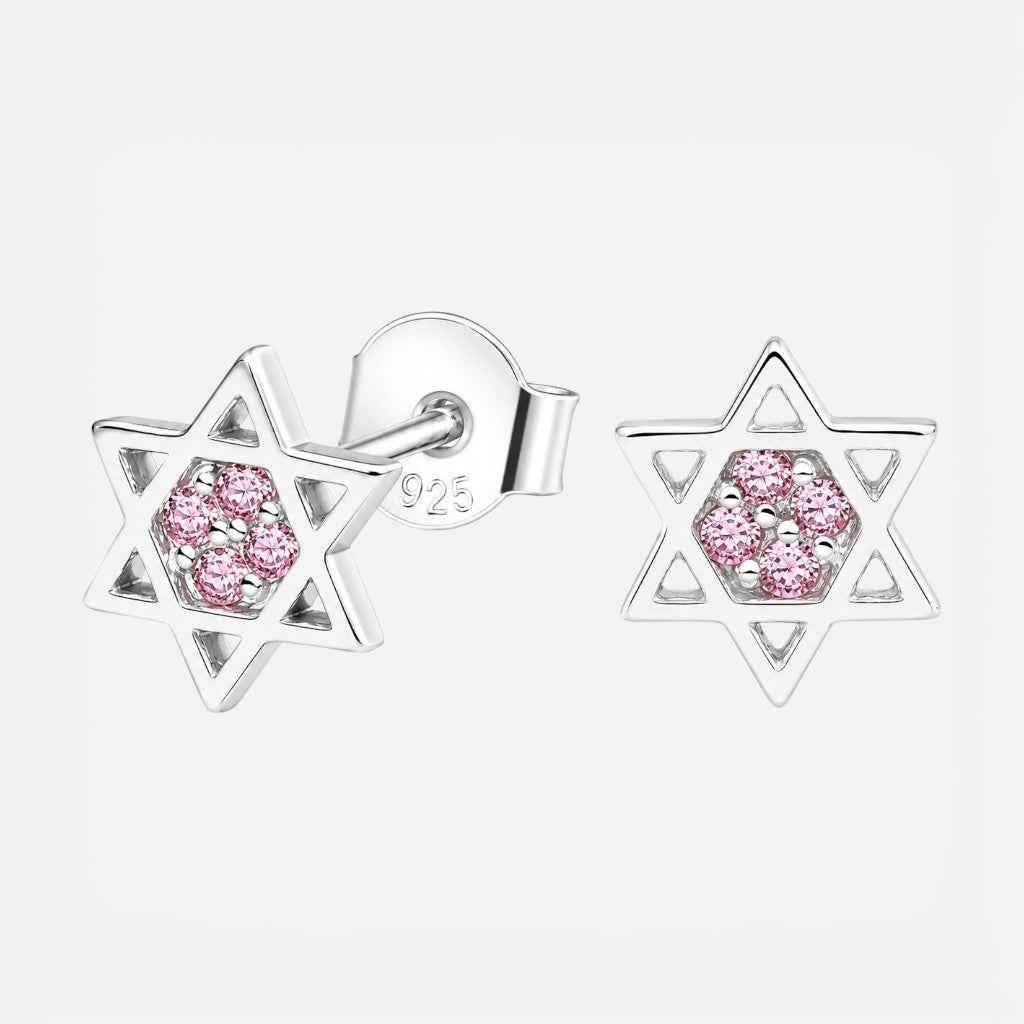 Aro Estrella de David Circones Rosa Francia 6 mm