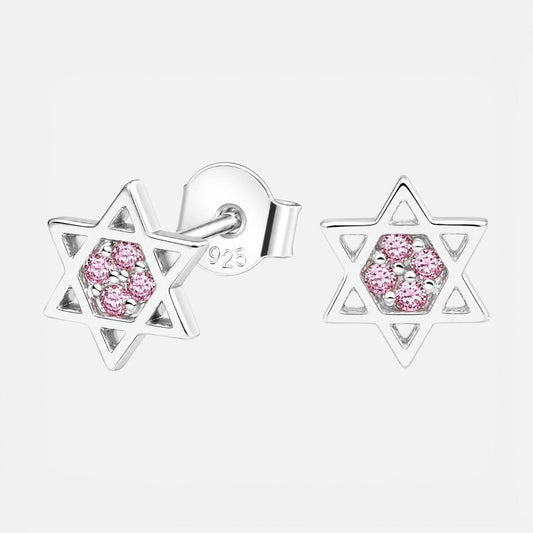 Aro Estrella de David Circones Rosa Francia 6 mm