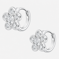 Argolla Huggie Flor Circones 10 mm