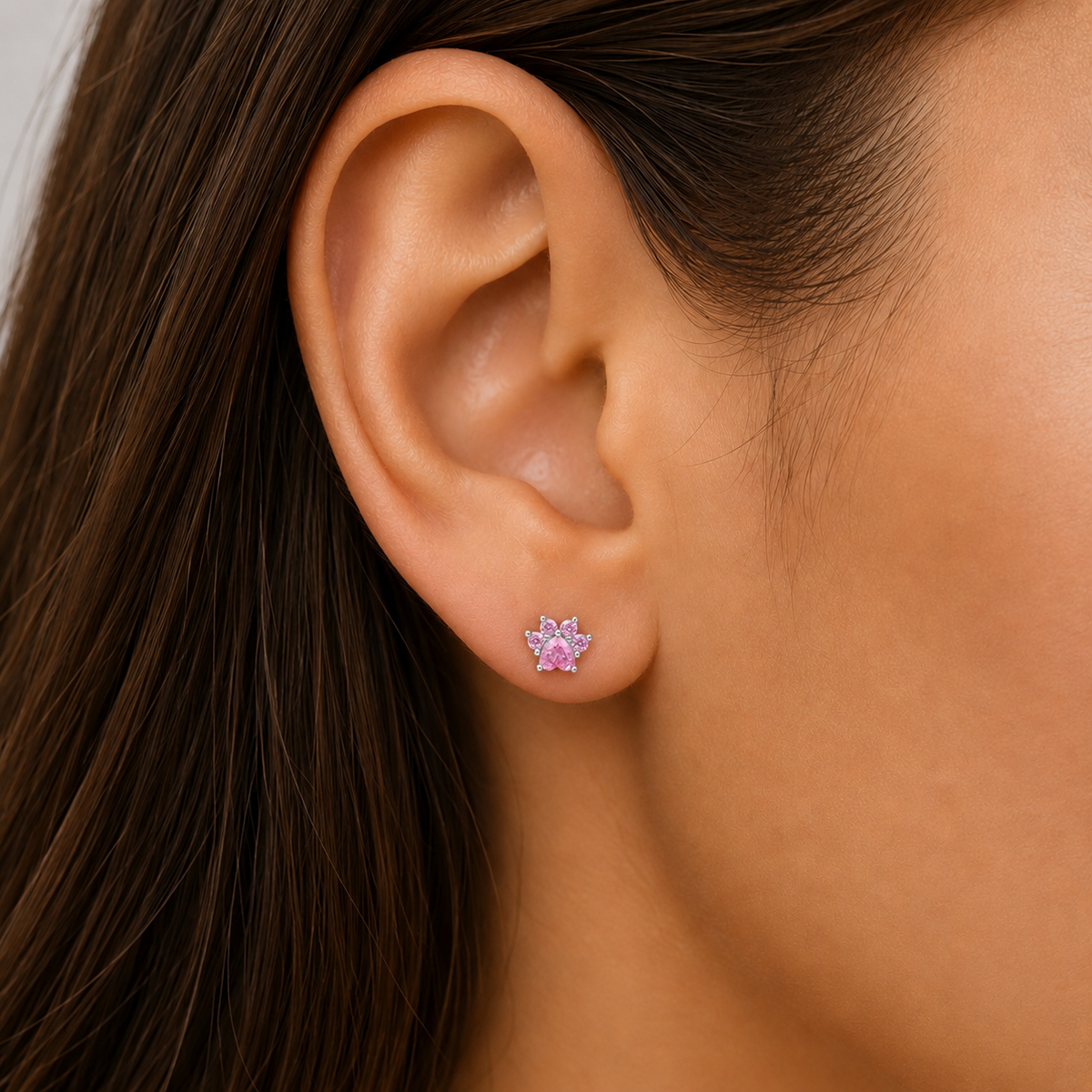 Aro Patita Corazón Circones Rosa Francia