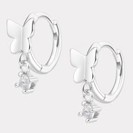 Argolla Huggie Mariposa Circón 11 mm