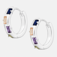 Argolla Huggie Circones Baguette Multicolor 17 mm