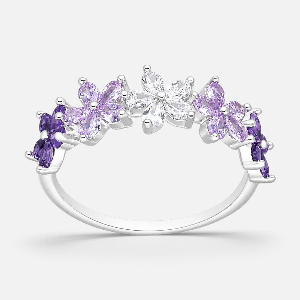 Anillo Flores Circones Amatista