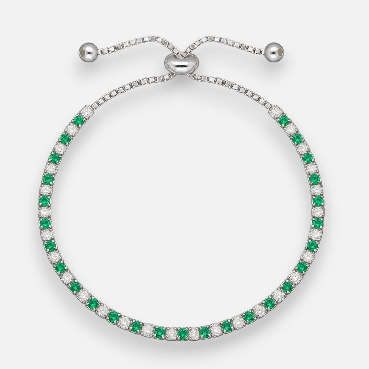 Pulsera Ajustable Circones Tenis Esmeralda