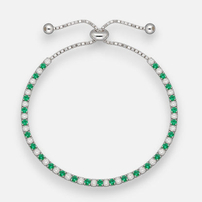 Pulsera Ajustable Circones Tenis Esmeralda