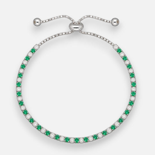 Pulsera Ajustable Circones Tenis Esmeralda