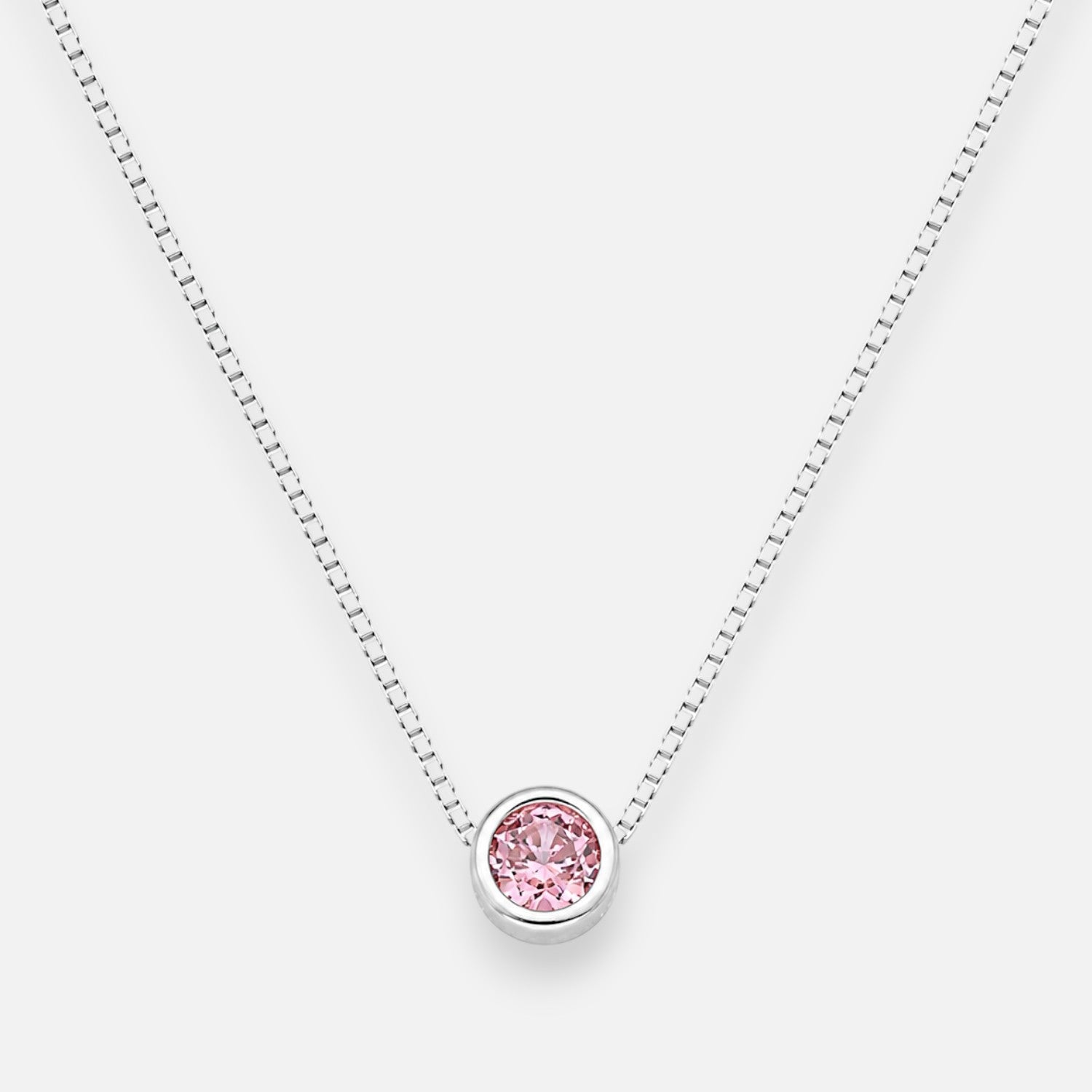 Collar Circón Punto de Luz Rosa Francia 4 mm