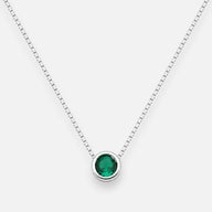 Collar Circón Punto de Luz Esmeralda 4 mm