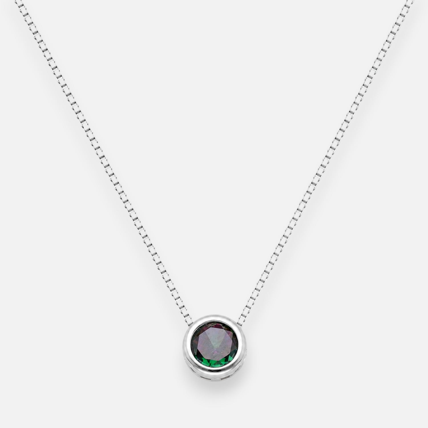 Collar Circón Punto de Luz Topacio Místico 6 mm
