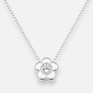 Collar Flor Circón punto de Luz 4 mm