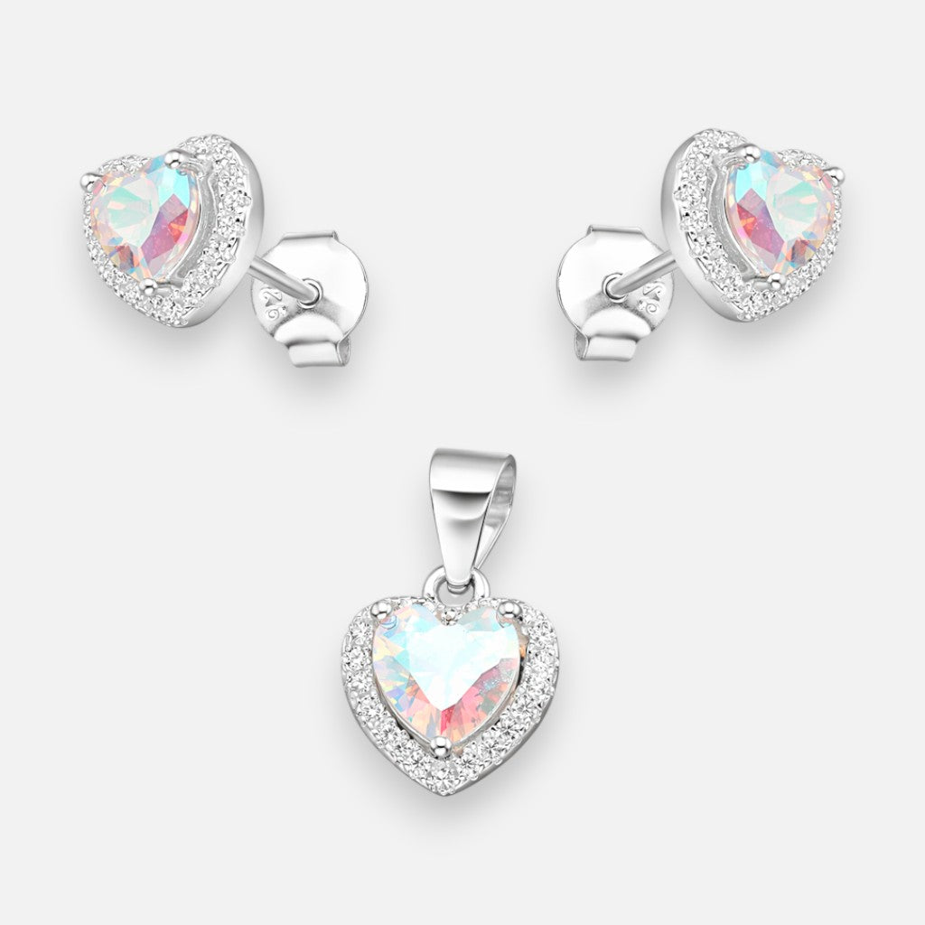 Conjunto Corazón Circón Tornasol