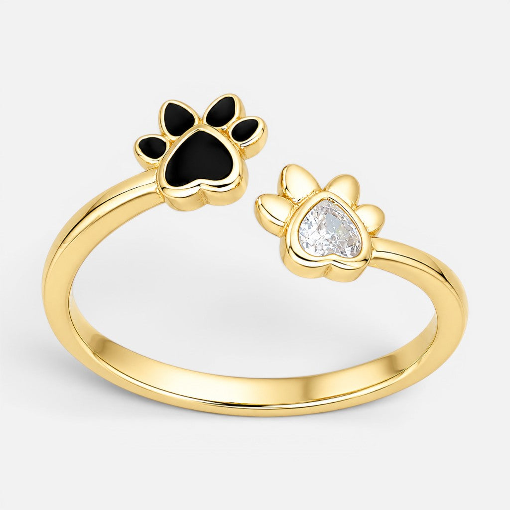 Anillo Ajustable Patitas Esmaltada Circón 14