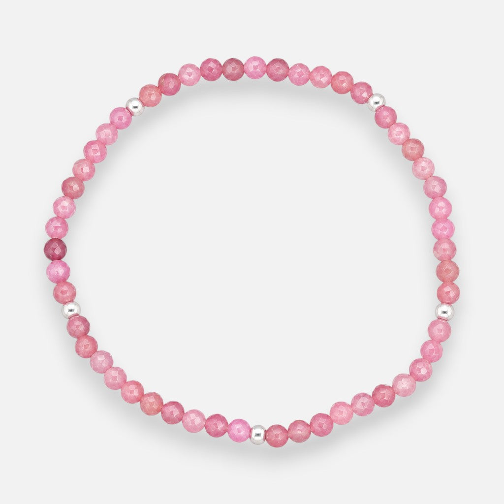 Pulsera Elastica Cristales Rosados