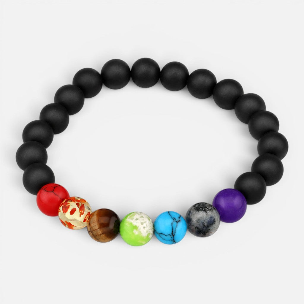 Pulsera Elástica Esferas Cristales 7 Chakras
