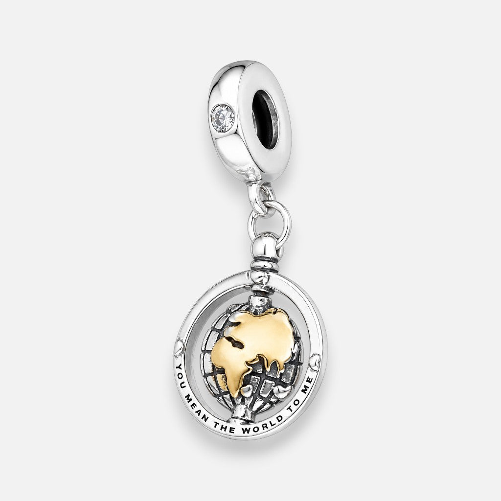 Colgante Charm Mapa Baño Dorado