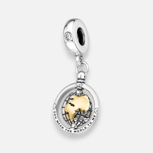 Colgante Charm Mapa Baño Dorado