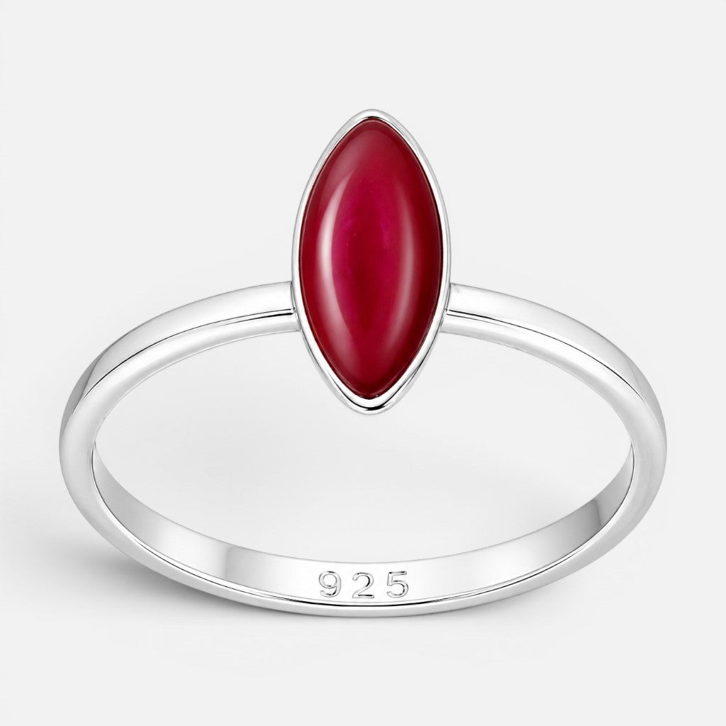 Anillo Hoja Fucsia Metalizado